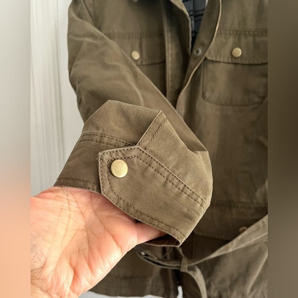 Talbots Olive Green Belted Field Chore Jacket Size Medium - Picture 2 of 6